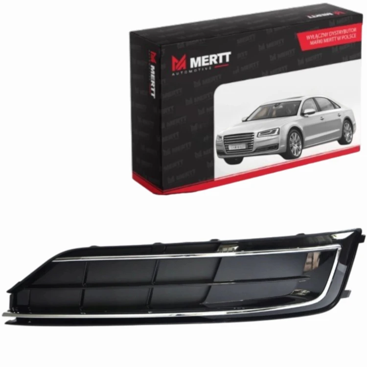 KRATKA ATRAPA zaślepka przednia LEWA CZARNA AUDI A8 D4 2013-2018 LCI