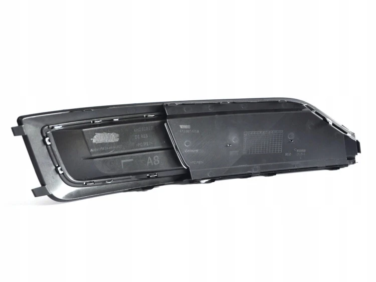KRATKA ATRAPA zaślepka przednia LEWA CZARNA AUDI A8 D4 2013-2018 LCI
