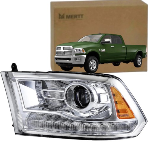 DODGE RAM 2008-2018 REFLEKTOR LEWY LAMPA PRZEDNIA 68093221AD EUROPA SREBRNA