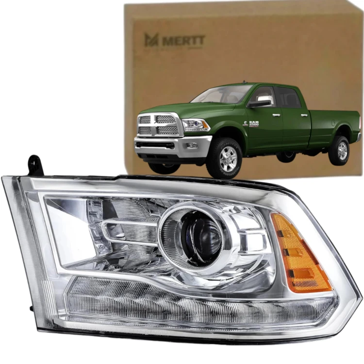 DODGE RAM 2008-2018 REFLEKTOR LEWY LAMPA PRZEDNIA 68093221AD EUROPA SREBRNA