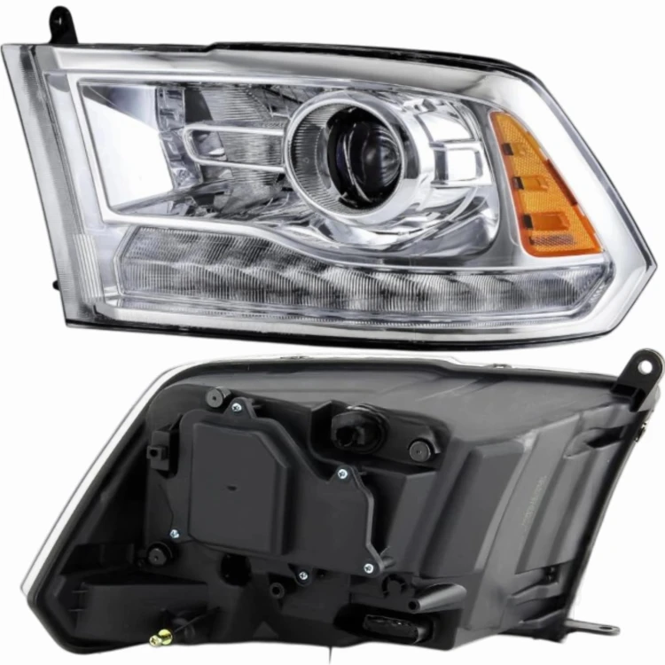 DODGE RAM 2008-2018 REFLEKTOR LEWY LAMPA PRZEDNIA 68093221AD EUROPA SREBRNA