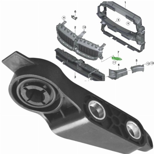 BMW 3 G20 G21 MOCOWANIE UCHWYT DOLNY ATRAPA ŻALUZJA GRILL LEWY 51647434061