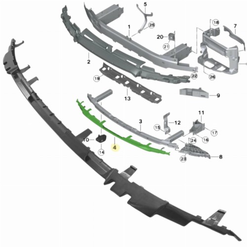 BMW 5 G30 G31 ABSORBER ZDERZENIA LISTWA NAKŁADKA DOLNA BELKA ZDERZAKA