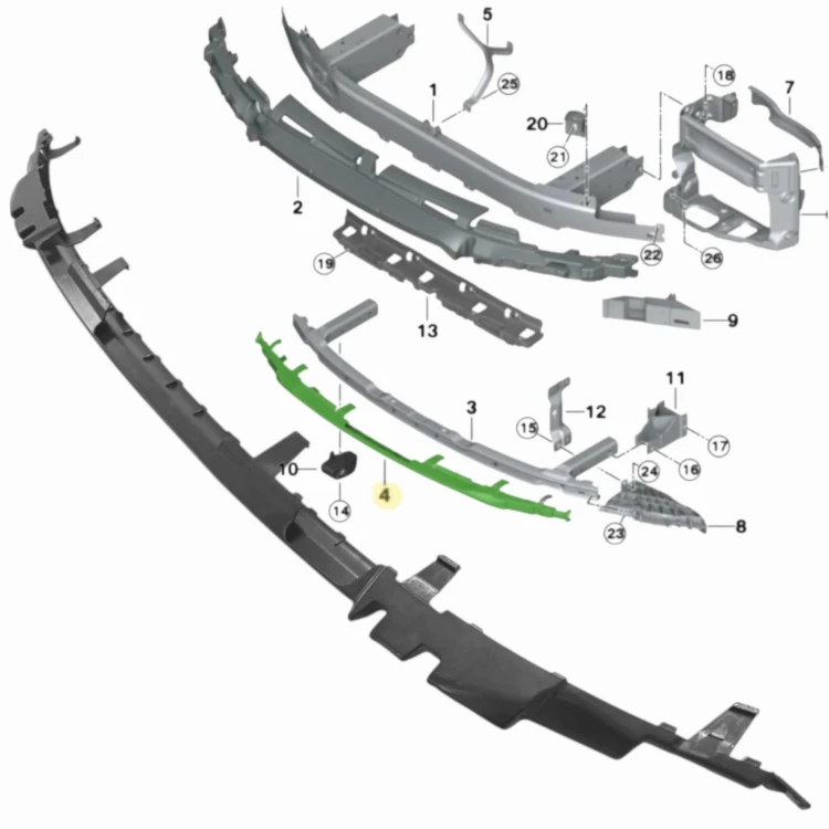ABSORBER ZDERZENIA LISTWA NAKŁADKA DOLNA BELKA ZDERZAKA BMW 5 G30 G31 17+
