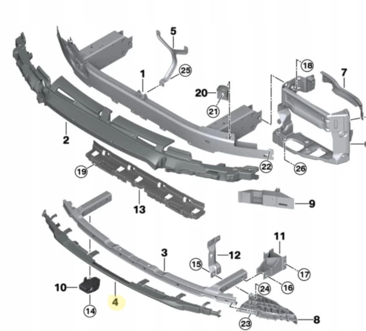 ABSORBER ZDERZENIA LISTWA NAKŁADKA DOLNA BELKA ZDERZAKA BMW 5 G30 G31 17+