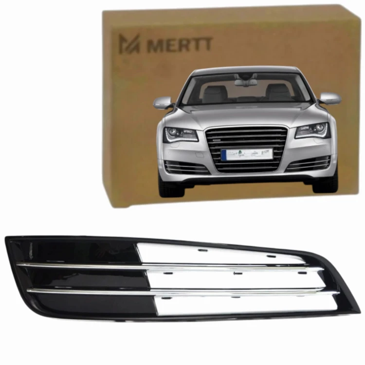 KRATKA ATRAPA zaślepka przednia PRAWA AUDI A8 D4 2009-2013 CZARNY POŁYSK