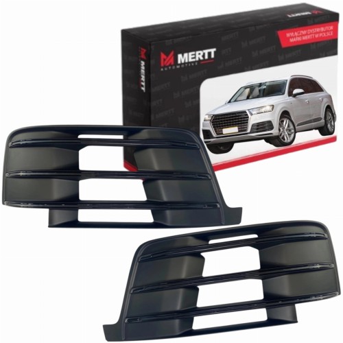 KPL x2 Kratka LEWA PRAWA zderzaka atrapa Audi Q7 4M 15-19 S-Line czarny dek