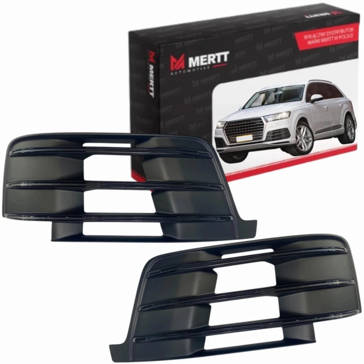 KPL x2 Kratka LEWA PRAWA zderzaka atrapa Audi Q7 4M 15-19 S-Line czarny dek