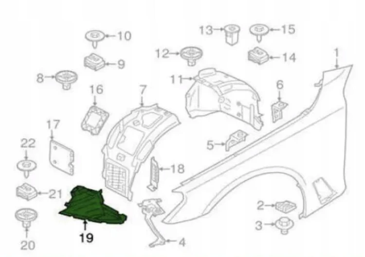 SPOILER ZAKOLE NADKOLE LEWY 51757340743 BMW G30 G31 2017-