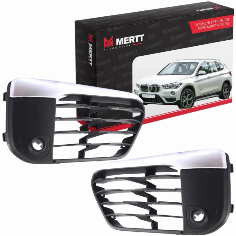 ATRAPA KRATKA ZAŚLEPKA ZDERZAKA LEWA PRAWA SREBRNA PDC BMW F48 2014- KPL