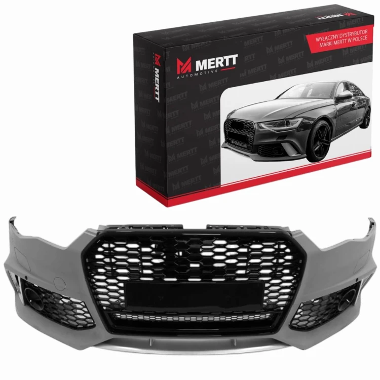 ZDERZAK RS LOOK AUDI A6 C7 4G 2015-2018 KOMPLETNY ATRAPY KRATKI ZAŚLEPKI