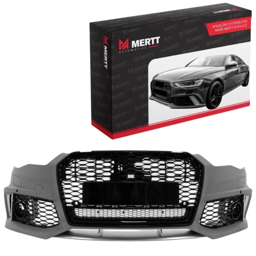AUDI A6 C7 4G 2015-2018 ZDERZAK RS LOOK KOMPLETNY ATRAPY KRATKI ZAŚLEPKI