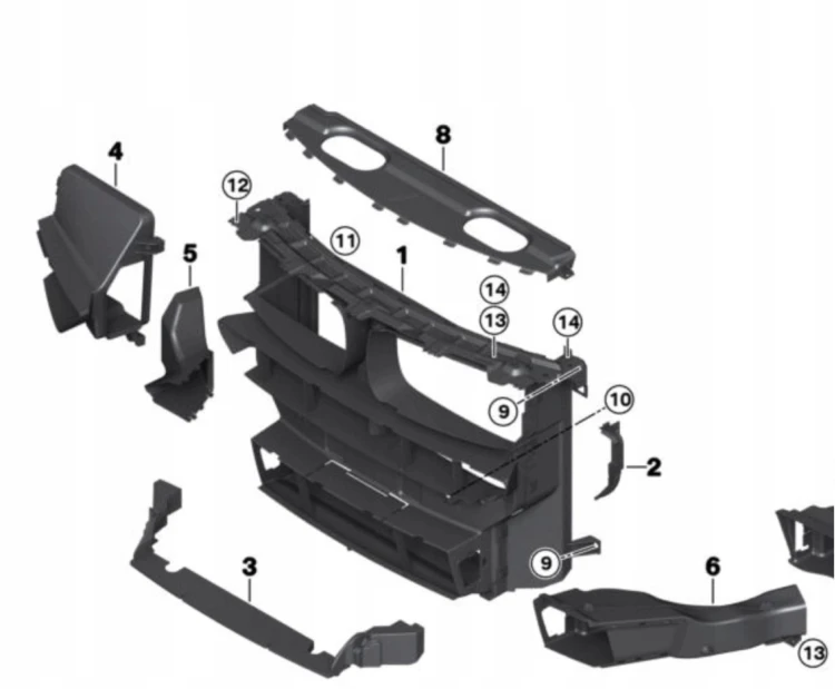 PAS PRZEDNI Wzmocnienie czołowe wlot powietrza BELKA RURA BMW X5 F15 X6 F16