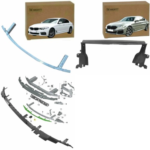 BMW 5 G30 G31 2016+ BELKA WZMOCNIENIE ABSORBER KIEROWNICA POWIETRZA DOLNA