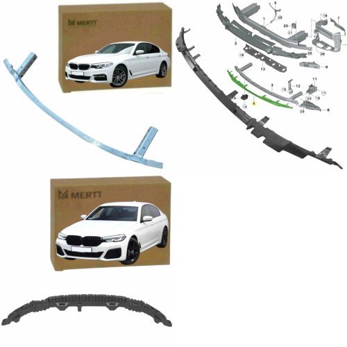 BMW 5 G30 G31 2016+ BELKA WZMOCNIENIE DOLNE ZDERZAKA ABSORBER GÓRNY DOLNY