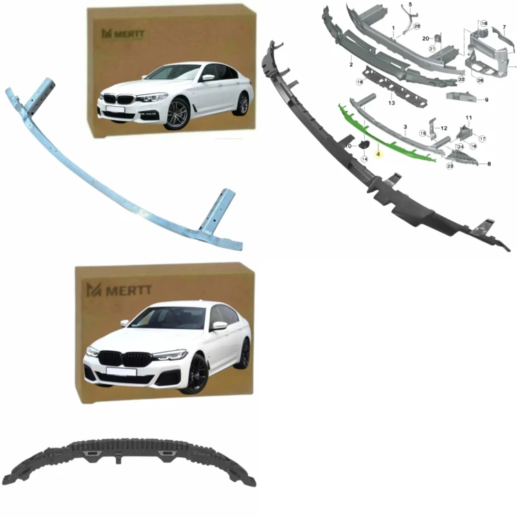 BMW 5 G30 G31 2016+ BELKA WZMOCNIENIE DOLNE ZDERZAKA ABSORBER GÓRNY DOLNY