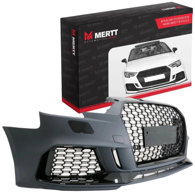 ZDERZKA KOMPLETNY RS LOOK GRILL ATRAPY ZAŚLEPKI PRZÓD AUDI A3 8V 2017- LIFT