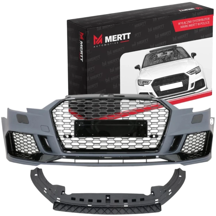 ZDERZKA KOMPLETNY RS LOOK GRILL ATRAPY ZAŚLEPKI PRZÓD AUDI A3 8V 2017- LIFT
