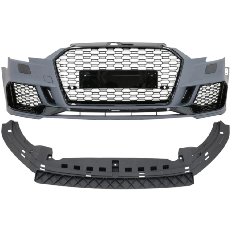 ZDERZKA KOMPLETNY RS LOOK GRILL ATRAPY ZAŚLEPKI PRZÓD AUDI A3 8V 2017- LIFT