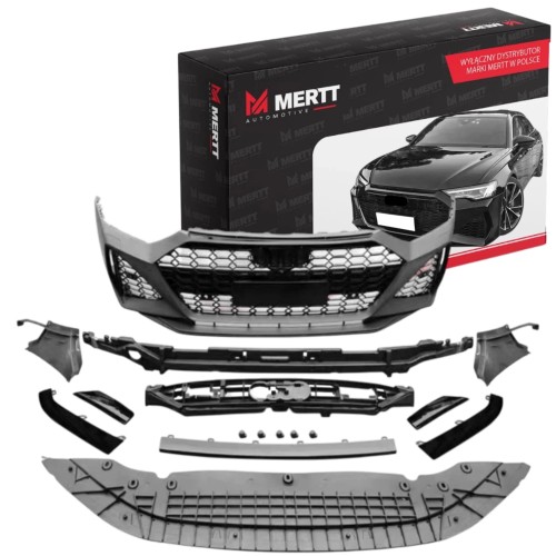 KOMPLETNY ZDERZAK PRZEDNI RS LOOK ATRAPA GRILL OSŁONA AUDI A7 4K8 2018+