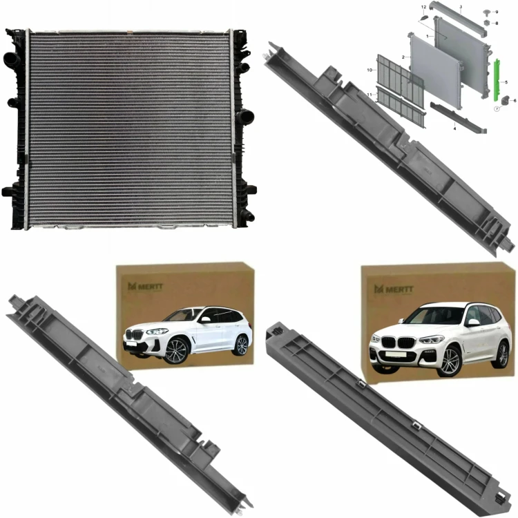 CHŁODNICA WODY silnika BMW X3 G01 X4 G02 + RAMKA OBUDOWA 17119797807