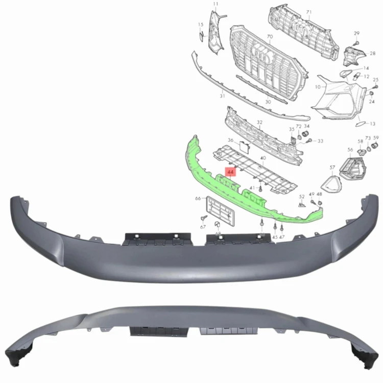 AUDI Q3 83A 2018- S-LINE SPOILER HOKEJ osłona DOLNA PRZEDNIEGO ZDERZAKA
