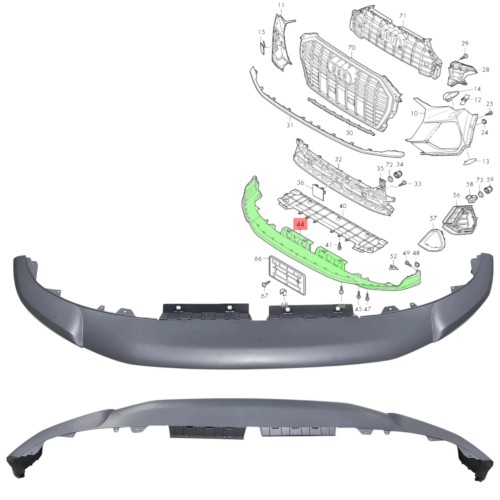 SPOILER HOKEJ osłona DOLNA ZDERZAK PRZÓD AUDI Q3 2018- S-LINE 83A807061B