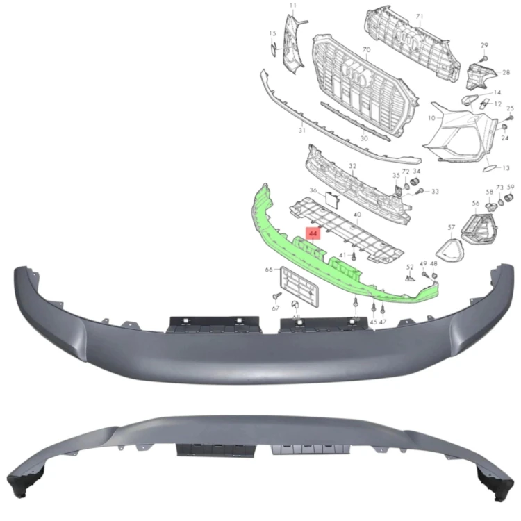 SPOILER HOKEJ osłona DOLNA ZDERZAK PRZÓD AUDI Q3 2018- S-LINE 83A807061B