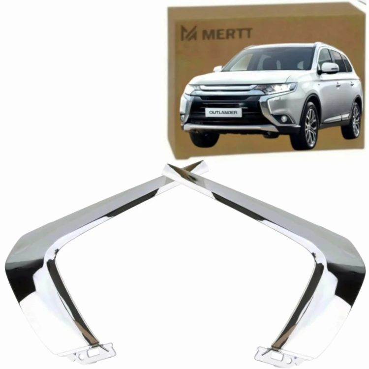 MITSUBISHI OUTLANDER 2015- LISTWY CHROM NAKŁADKI ZDERZAKA LEWA PRAWA ZESTAW