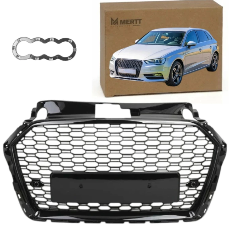 AUDI A3 8V 2016- LIFT ATRAPA GRILL CZARNY POŁYSK PLASTER MIODU