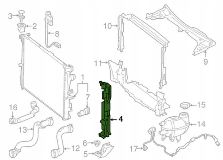 MERCEDES C KLASA W205 OBUDOWA RAMKA MOCOWANIE WSPORNIK ADAPTER CHŁODNICY