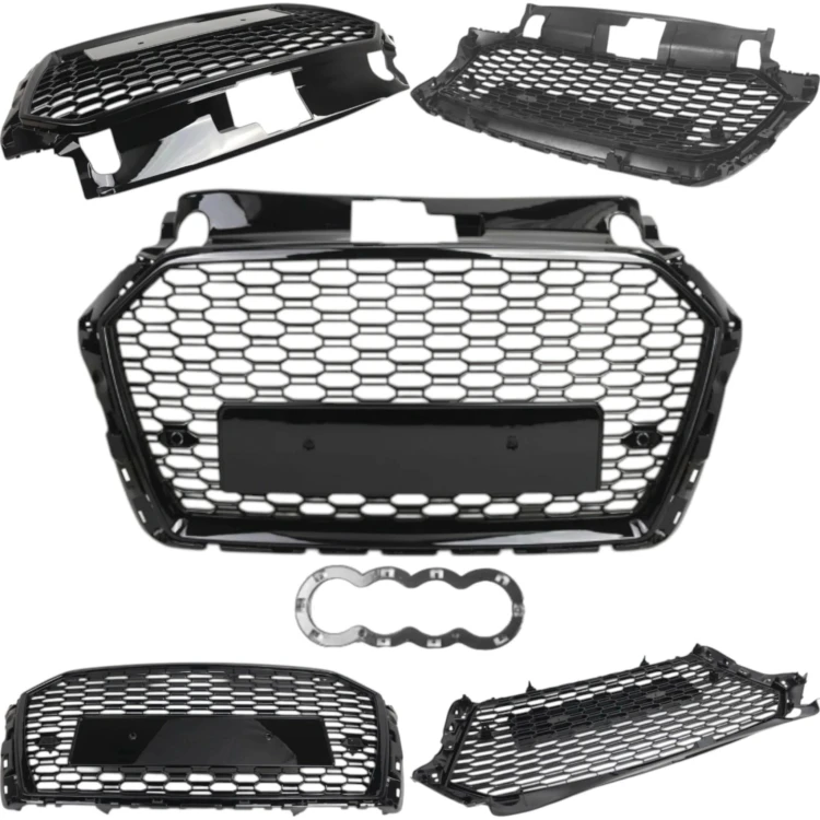 AUDI A3 8V 2016- LIFT ATRAPA GRILL CZARNY POŁYSK PLASTER MIODU