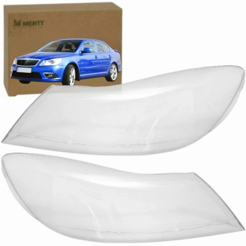 x2 KLOSZ PRAWY + LEWY Szkło reflektora lampa Skoda Octavia 2 II 1Z 08-13