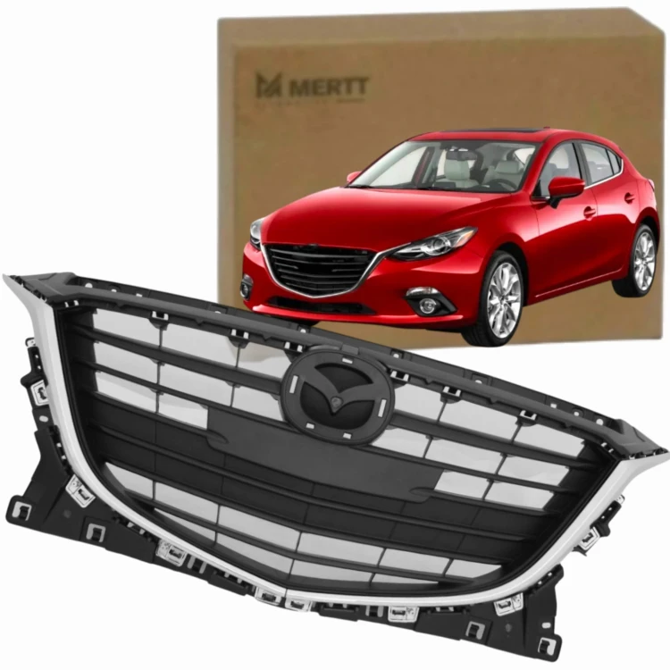 MAZDA 3 2013-2017 ATRAPA CHŁODNICY GRILL ZDERZAKA PRZÓD CHROM BHN1507J1A