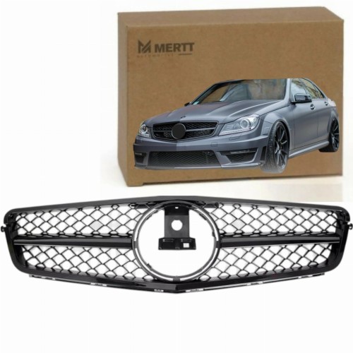 GRILL ATRAPA PRZEDNIA MERCEDES C W204 07-14 CZARNY POŁYSK GT