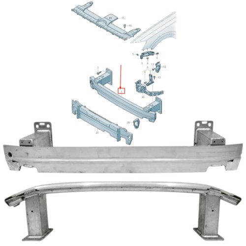 BELKA WZMOCNIENIE PRZEDNIE ZDERZAKA ALUMINIUM 4M0807109A AUDI Q7 2015-2019
