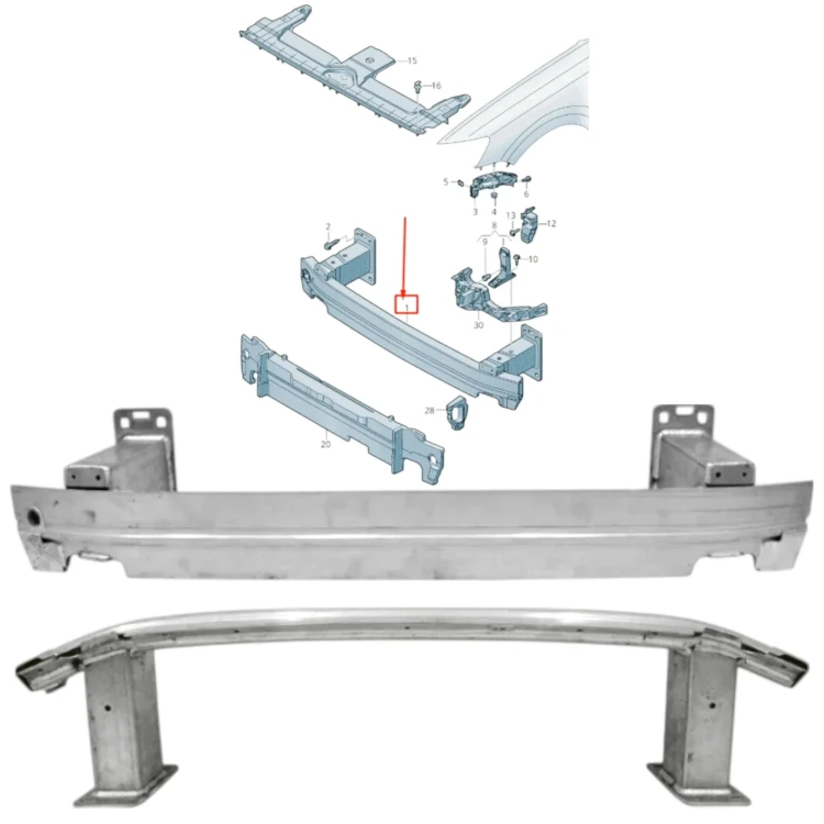 BELKA WZMOCNIENIE PRZEDNIE ZDERZAKA ALUMINIUM 4M0807109A AUDI Q7 2015-2019