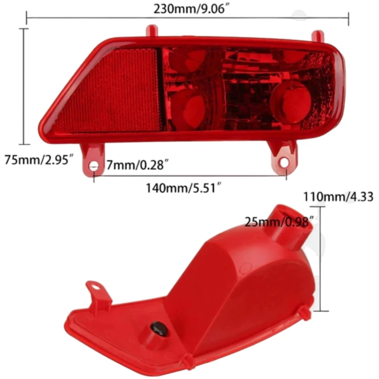 LAMPA PRZECIWMGIELNA W ZDERZAK TYŁ PRAWA 6351HG PEUGEOT 3008 2009-2016