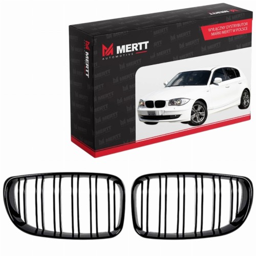 Nerki atrapa Grill BMW Seria 1 E87 E81 E82 2007-2012 czarny Połysk