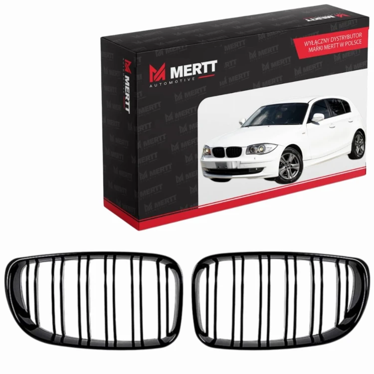 Nerki atrapa Grill BMW Seria 1 E87 E81 E82 2007-2012 czarny Połysk