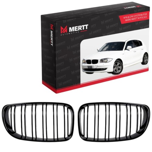 BMW Seria 1 E87 E81 E82 2007-2012 LIFT Nerki atrapa Grill czarny Połysk