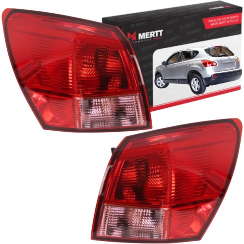 LAMPY TYLNE ZEWNĘTRZNE PRAWA LEWA NISSAN QASHQAI 2007-2010 KOMPLET