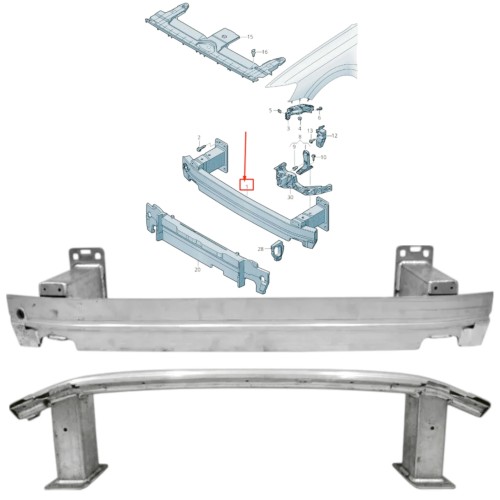 AUDI Q7 Q8 BELKA WZMOCNIENIE PRZEDNIE ZDERZAKA ALUMINIUM 4M0807109C