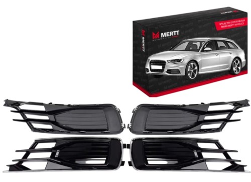 ZESTAW AUDI A6 C7 2014-2018 ATRAPA PRZÓD KRATKA ZDERZAKA PRAWA+LEWA ZAŚLEPK