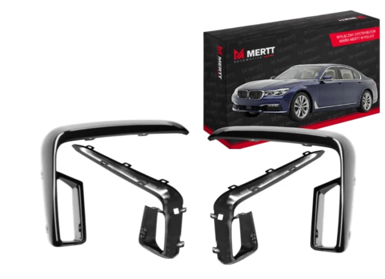ZESTAW BMW 7 G11 G12 2019- LISTWA ATRAPA ZDERZAKA CZARNA POŁYSK PRAWA+LEWA