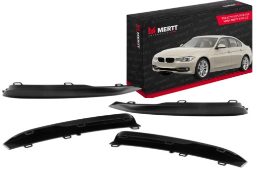 ZESTAW BMW 3 F30 F31 LISTWA ZAŚLEPKA ATRAPY czarna ZDERZAKA LEWA+prawa