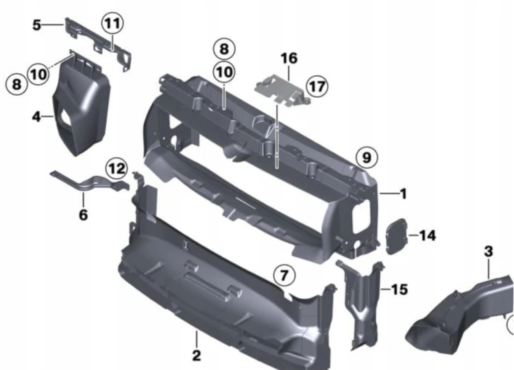 BMW 1 F20 F21 2011-2019 GÓRNA KIEROWNICA POWIETRZA wlot wzmocnienie kanał