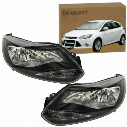 REFLEKTOR LAMPA PRZEDNIA LEWA PRAWA BLACK CZARNY FORD FOCUS 2011-2014 KPL