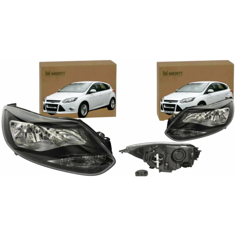 REFLEKTOR LAMPA PRZEDNIA LEWA PRAWA BLACK CZARNY FORD FOCUS 2011-2014 KPL
