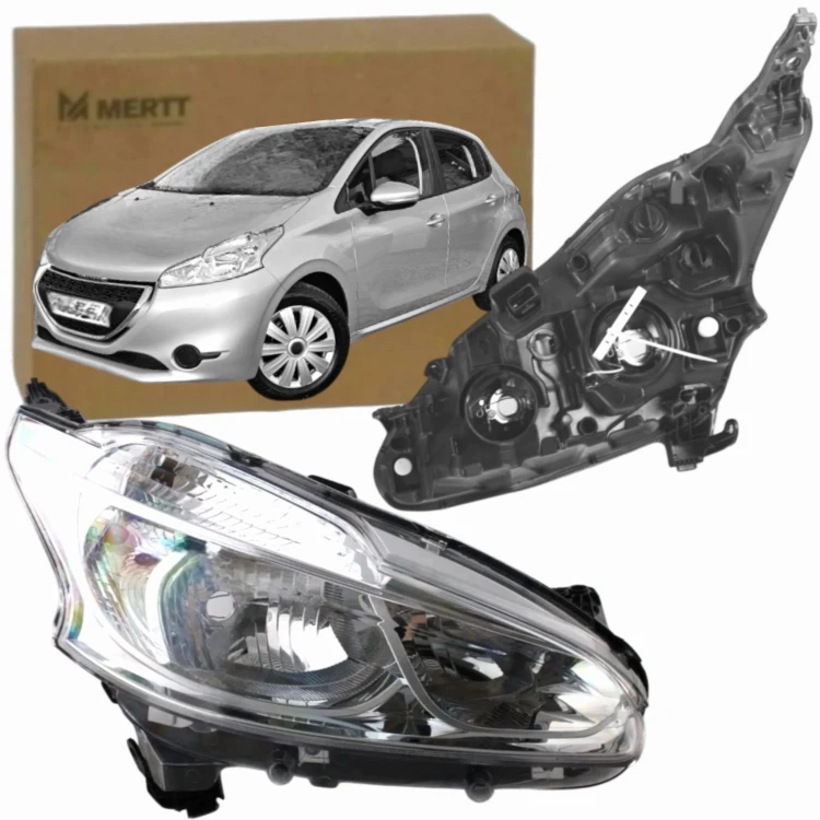 PEUGEOT 208 2012-2018 REFLEKTOR LAMPA PRZEDNIA PRAWA LEWA KOMPLET + SILNIKI
